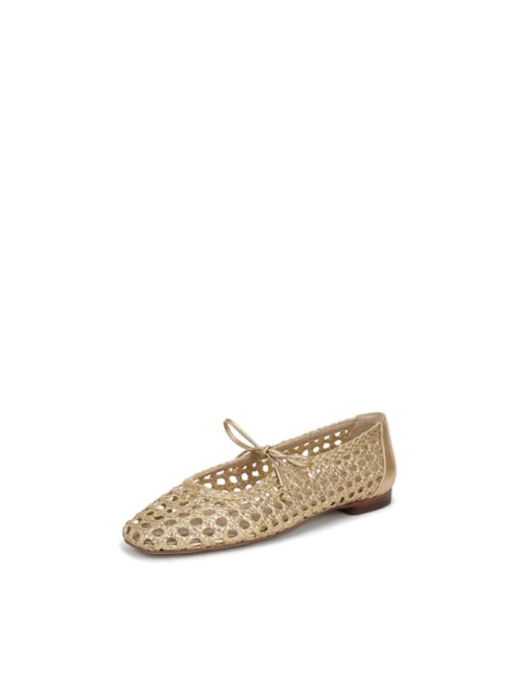Marcie Ballet Flat Woven Bow Slip-On Square Toe